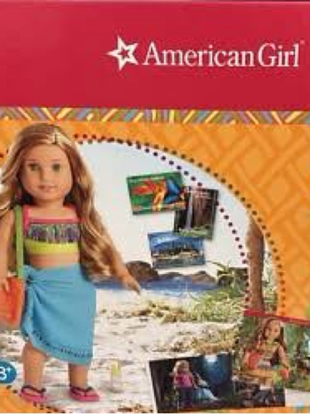 AMERICAN GIRL 2016 Lea Clark "Explore Read & Create" Kit Turquoise Sarong Wrap